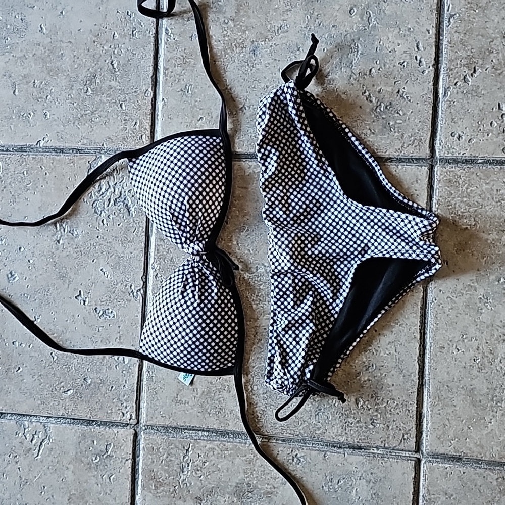 2 Piece bikini - Black & White Checkered